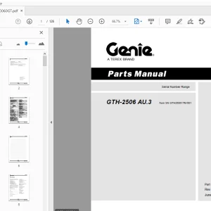 Genie GTH-2506 AU.3 Parts Manual 57.0411.0060GT - PDF DOWNLOAD