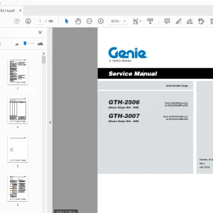 Genie GTH-2506 (Deutz Stage IIIA - IIIB) GTH-3007 (Deutz Stage IIIA - IIIB) Service Manual - PDF