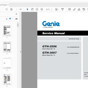 Genie GTH-2506 (Deutz Stage IIIA-V) GTH-3007 (Deutz Stage IIIA-V) Service Manual - PDF
