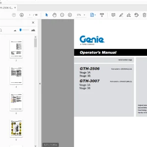 Genie GTH-2506 GTH-3007 Stage 3A Stage 3B Operator's Manual - PDF