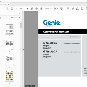 Genie GTH-2506 GTH-3007 Stage V Stage IIIA Operator's Manual PDF