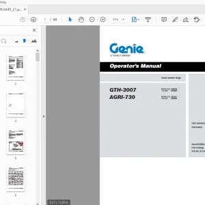 Genie GTH-3007 AGRI-730 Operator's Manual 57.0009.0445 PDF