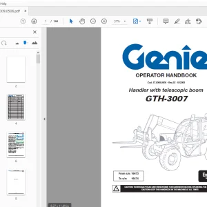 Genie GTH-3007 Handler With Telescopic Boom Operator's Manual PDF