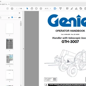 Genie GTH-3007 Handler with telescopic boom Operator Manual 57.0004.6200 PDF