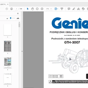 Genie GTH-3007 PODRĘCZNIK OBSŁUGI I KONSERWACJI 57.0004.6000 - PDF