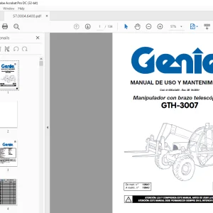 Genie GTH-3007 telescópico MANUAL DE USO Y MANTENIMIENTO