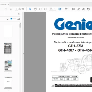Genie GTH-3713 GTH-4017 GTH-4514 PODRĘCZNIK OBSŁUGI I KONSERWACJI - PDF
