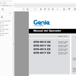 Genie GTH-4013 SX GTH-4017 SX GTH-4013 EX GTH-4017 EX Manual del Operador