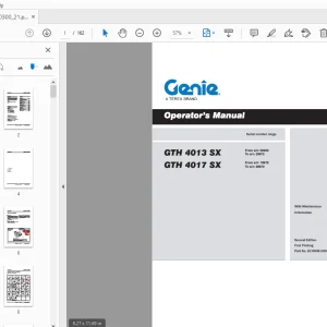 Genie GTH-4013 SX GTH-4017 SX Operator's Manual 57.0009.0300 PDF