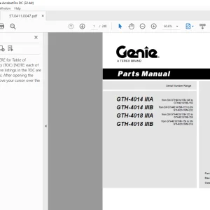 Genie GTH-4014 IIIA GTH-4014 IIIB GTH-4018 IIIA GTH-4018 IIIB Parts Manual PDF