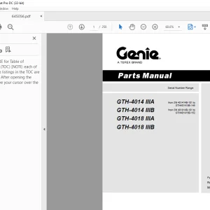 Genie GTH-4014 IIIA GTH-4014 IIIB GTH-4018 IIIA GTH-4018 IIIB Parts Manual PDF