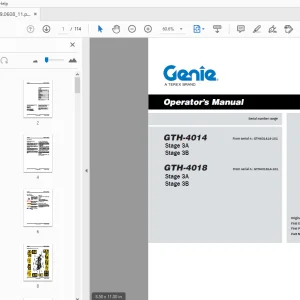 Genie GTH-4014 GTH-4018 Stage 3A Stage 3B Operator's Manual PDF