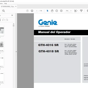 Genie GTH-4016 SR GTH-4018 SR Manual del Operador 57.0009.0592