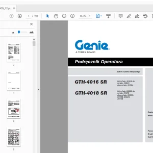 Genie GTH-4016 SR GTH-4018 SR Podręcznik Operatora 57.0009.0609_12 - PDF
