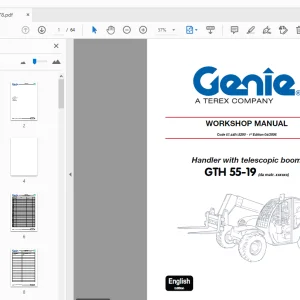 Genie GTH 55-19 Handler with telescopic boom Service Manual 108978 - PDF