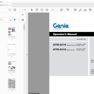 Genie GTH-5519 (Perkins Tier III) (Deutz Tier III) Operator's Manual PDF