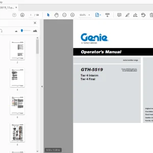 Genie GTH-5519 Tier 4 Interim Tier 4 Final Operator's Manual - PDF DOWNLOAD