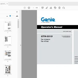 Genie GTH-5519 Tier 4 Interim Tier 4 Final Operator Manual PDF Download