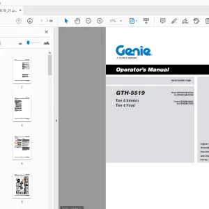 Genie GTH-5519 Tier 4 Interim Tier 4 Final Operator's Manual PDF