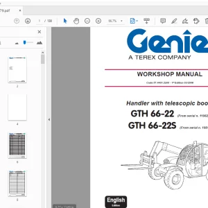 Genie GTH 66-22 GTH 66-22S Handler with telescopic boom Service Manual - PDF