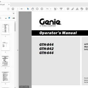 Genie GTH-844 GTH-842 GTH-644 Operator's Manual 114100 - PDF DOWNLOAD