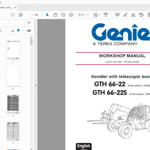 Genie Handler with telescopic boom GTH 66-22 GTH 66-22S Service Manual - PDF