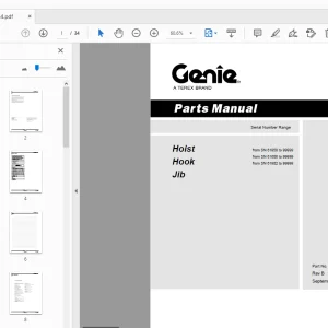Genie Hoist Hook Jib Parts Manual 645044 - PDF DOWNLOAD
