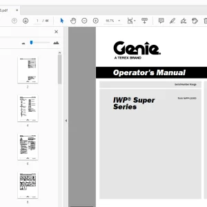 Genie IWP Super Series Operator's Manual 1298036 - PDF DOWNLOAD
