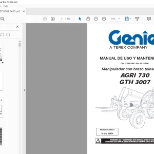 Genie Lift AGRI 730 GTH 3007 MANUAL DE USO Y MANTENIMIENTO