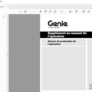 Genie Lift Alarme de protection de l’opérateur Supplément au manuel de l’opérateur