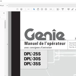 Genie Lift DPL-25S DPL-30S DPL-35S Manuel de l’opérateur 82799