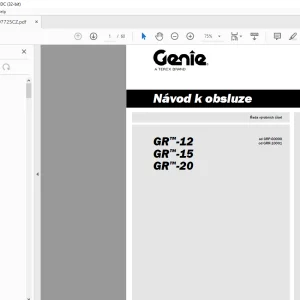 Genie Lift GR-12 GR-15 GR-20 Návod k Obsluze 1297725