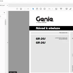 Genie Lift GR-20J GR-26J Návod k Obsluze Manual 216596