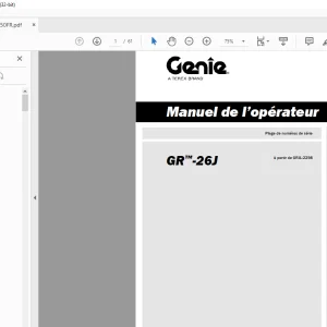 Genie Lift GR-26J Manuel de l’opérateur 1307950 PDF