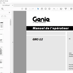 Genie Lift GRC-12 Manuel de l'opérateur 133136 PDF