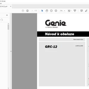 Genie Lift GRC-12 Návod k Obsluze Manual 133574