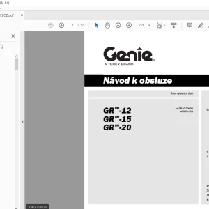 Genie Lift GR™-12 GR-15 GR-20 Návod k Obsluze Manual