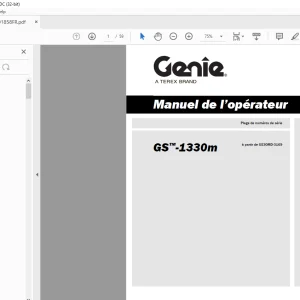 Genie Lift GS-1330m Manuel de l’opérateur 1301858  PDF