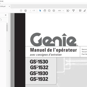 Genie Lift GS-1530 GS-1532 GS-1930 GS-1932 Manuel de l'opérateur 82510