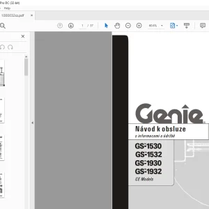 Genie Lift GS-1530 GS-1532 GS-1930 GS-1932 Návod k Obsluze 1000032