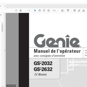 Genie Lift GS-2032 GS-2632 Manuel de l'opérateur 82784