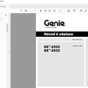 Genie Lift GS-2032 GS-2632 Návod k Obsluze Manual 97570