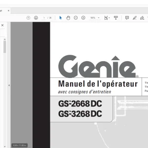 Genie Lift GS-2668 DC GS-3268 DC Manuel de l’opérateur 82750