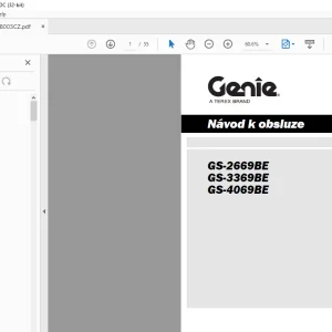 Genie Lift GS-2669BE GS-3369BE GS-4069BE Návod k Obsluze Manual