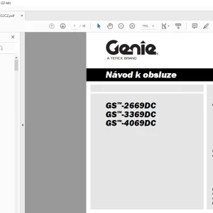 Genie Lift GS-2669DC GS-3369DC GS-4069DC Návod k Obsluze Manual