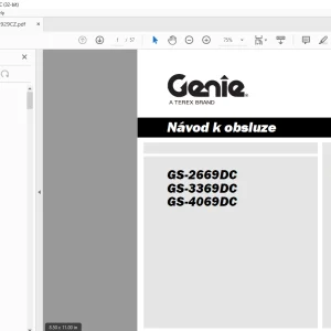 Genie Lift GS-2669DC GS-3369DC GS-4069DC Návod k Obsluze PDF