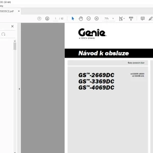Genie Lift GS-2669DC GS™-3369DC GS™-4069DC Návod k Obsluze Manual 1305655