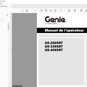 Genie Lift GS-2669RT GS-3369RT GS-4069RT Manuel de l'opérateur 230495