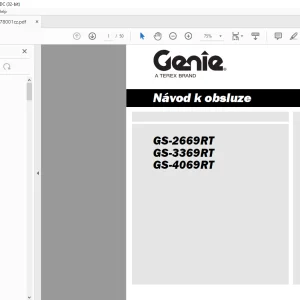 Genie Lift GS-2669RT GS-3369RT GS-4069RT Návod k Obsluze Manual 1278001