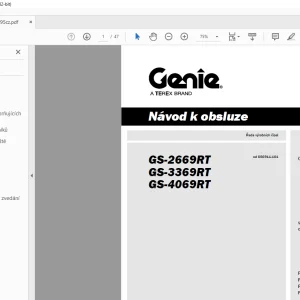 Genie Lift GS-2669RT GS-3369RT GS-4069RT Návod k Obsluze Manual 230495